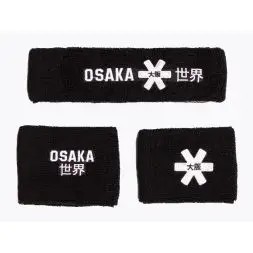 Osaka Sweatband set, 2 svedbånd + 1 svedpandebånd, sort 