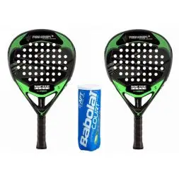 Padel tennis pakketilbud (2 x Softee Ranger Green + 1 x Babolat Court padel)
